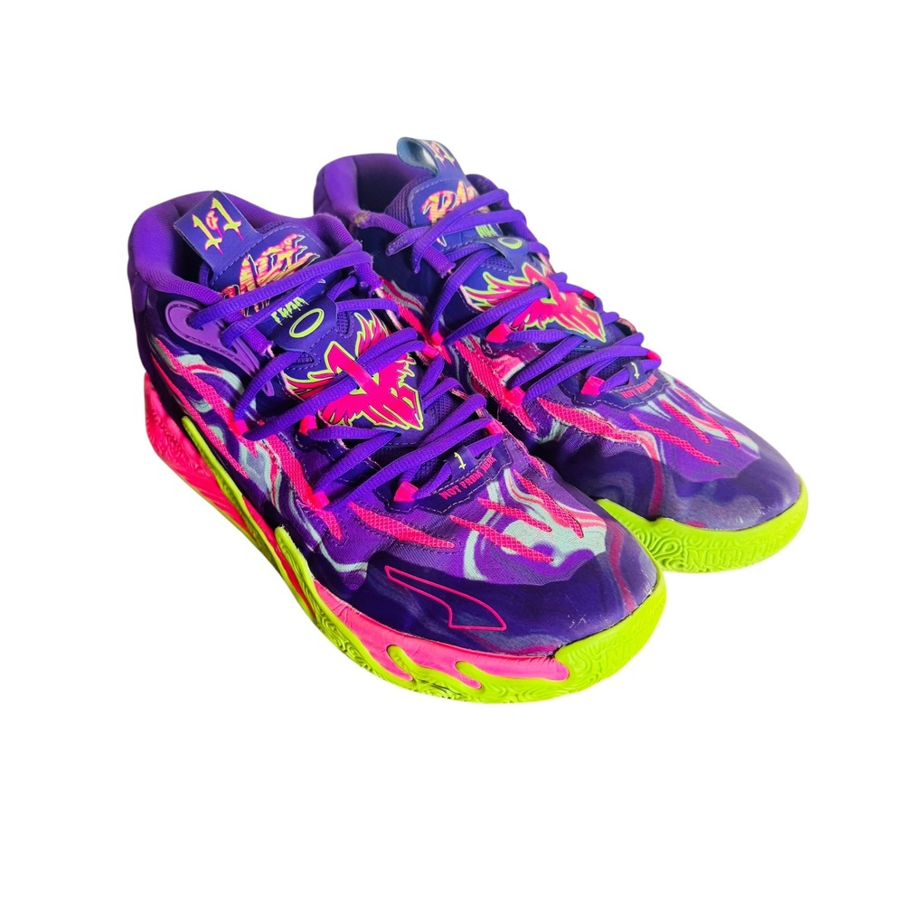 Puma MB.03 Toxic LaMelo Ball Purple Pink Lime Green Basketball Shoes Mens 11‎